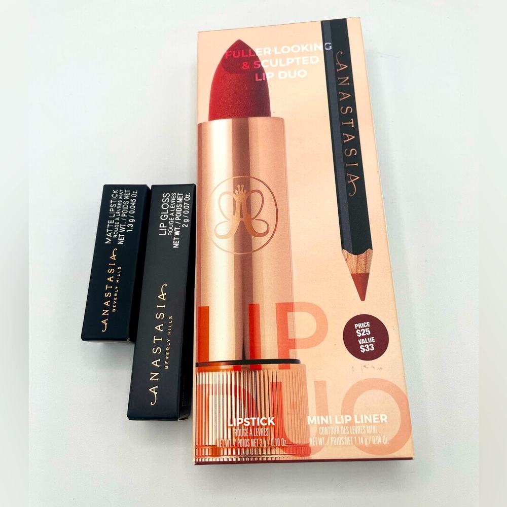 Anastasia lipsticks, gloss, lip liner